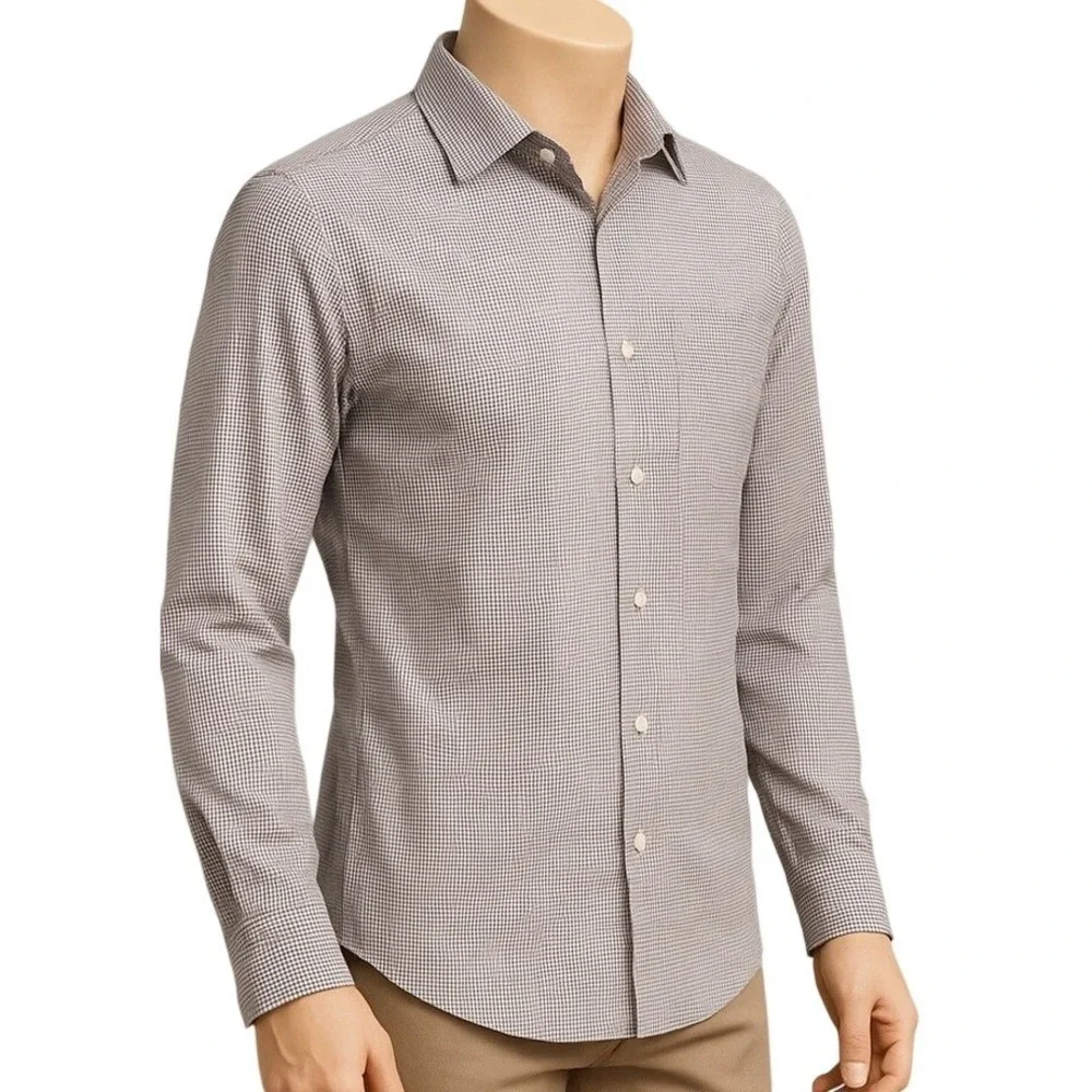 Banana Republic Shirt Mens M Plaid Stretch‎ Soft Wash Slim Fit Business Casual
